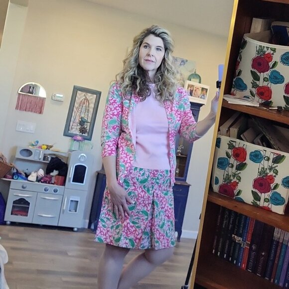 L.L. Bean Seacoast Skirt Prin Set Pink Crab Lobster Three Piece Size M/8 - Picture 8 of 16